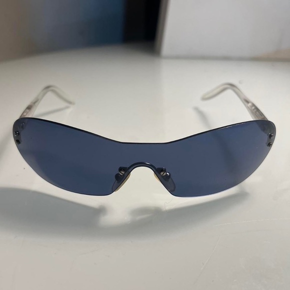 Vogue Blue Lenses Space Aged Shield Sunglasses. Made in Italy. - Picture 1 of 7